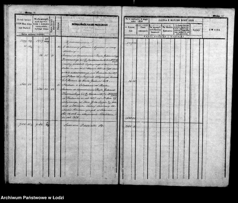 Obraz 13 z jednostki "Rachunek kasy ekonomicznej m. Łodzi za rok 1858"