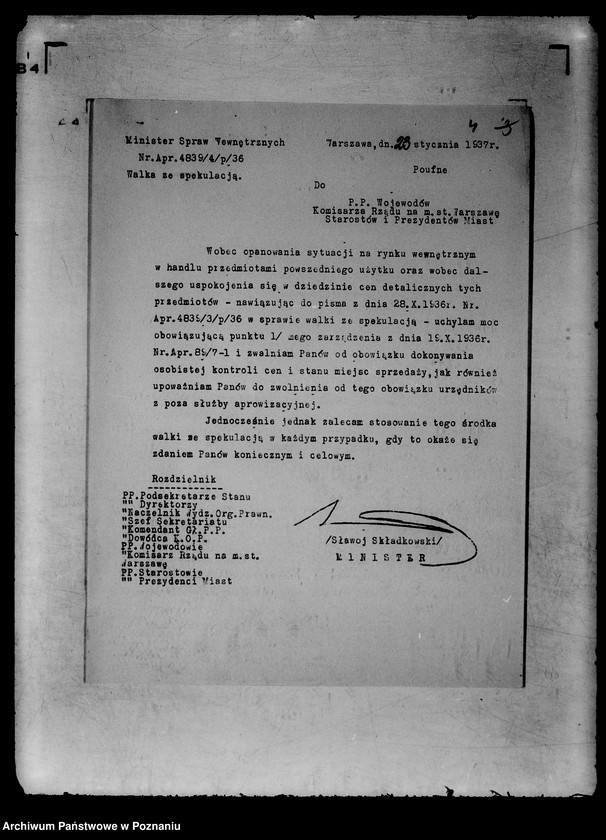 Obraz 8 z jednostki "Zbiór ogólników i zarządzeń Ministerstwa Spraw Wewnętrznych"