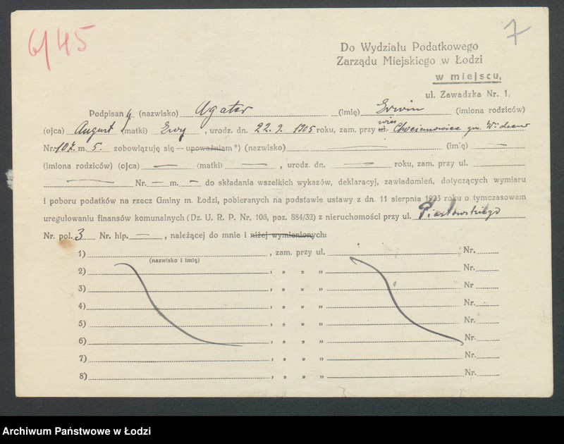 image.from.unit.number "Księga inwentarzowa nieruchomości m. Łodzi ul. Piasta"