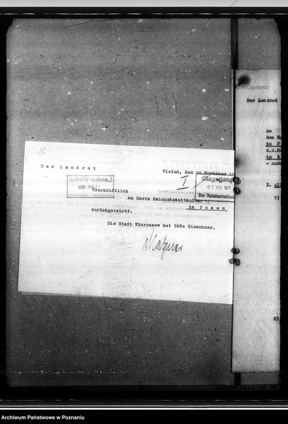 Obraz 13 z jednostki "Lageberichte aus dem Kreise Welun"