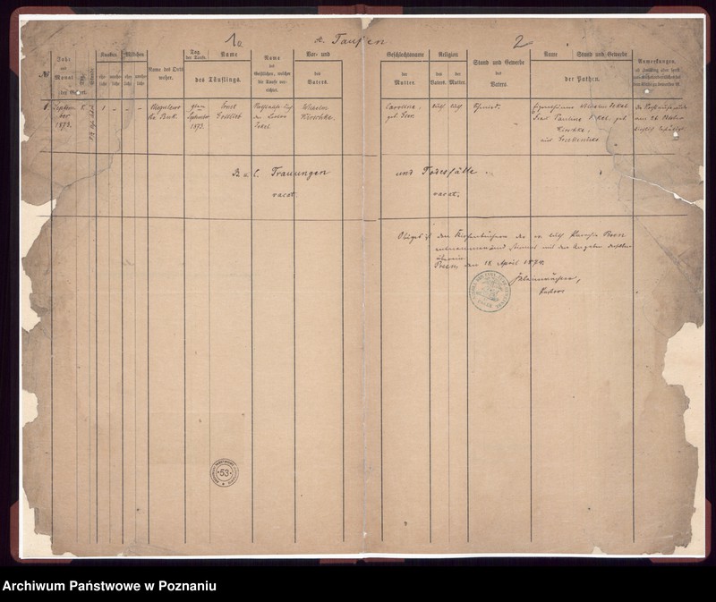 Obraz 4 z jednostki "Duplikat der Kirchenbucher betreffend den Kreis Buk"