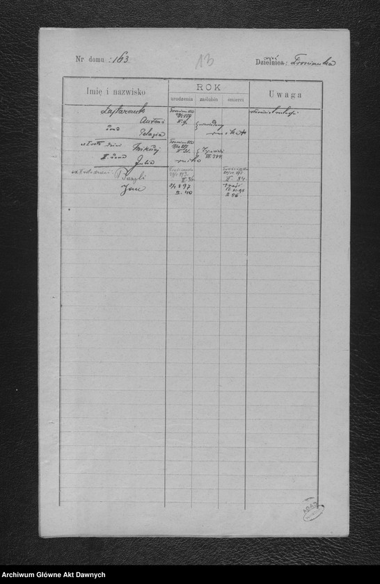 Obraz 16 z jednostki "Parafia: Kołomyja. Dekanat: Kołomyja. Status animarum pro pago Trościanka. [Spis imienny parafian dla wsi Trościanka]."