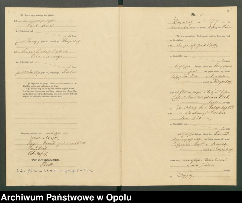 image.from.unit.number "Heiraths-Haupt-Register Standesamts Winzenberg pro 1889"