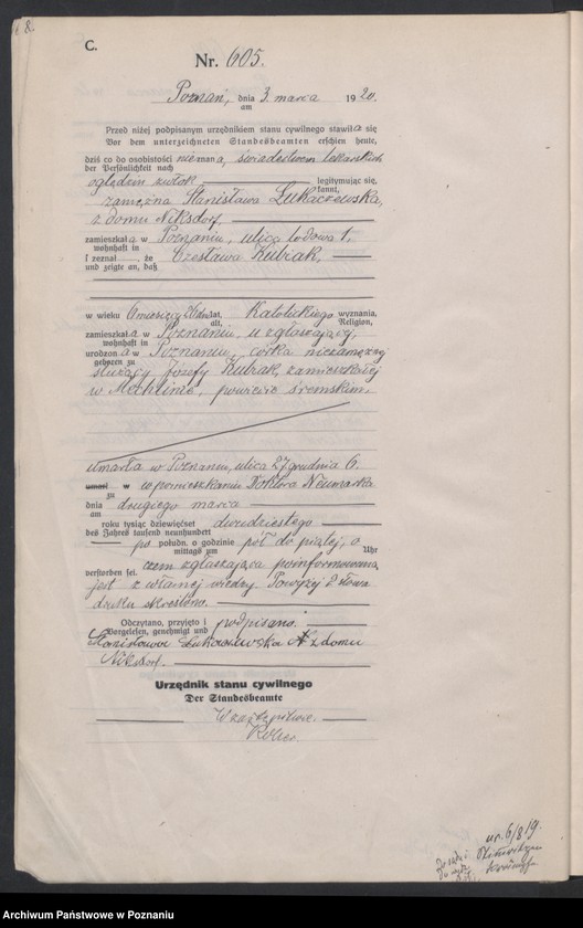 Obraz 10 z jednostki "Księga miejscowa zgonów tom II [Rejestr główny zgonów]"