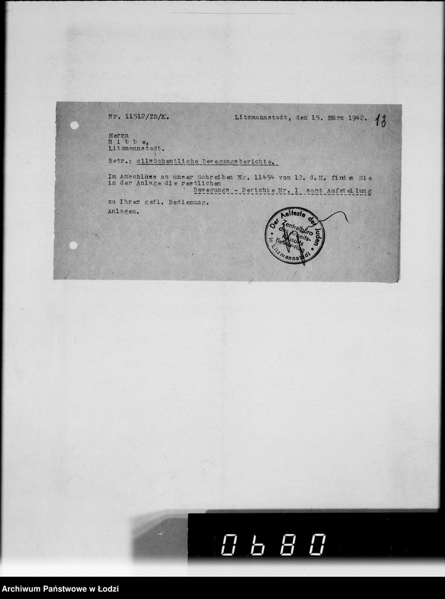 Obraz 17 z jednostki "Bewegungsberichte [Z realizacji zamówień wojskowych]"