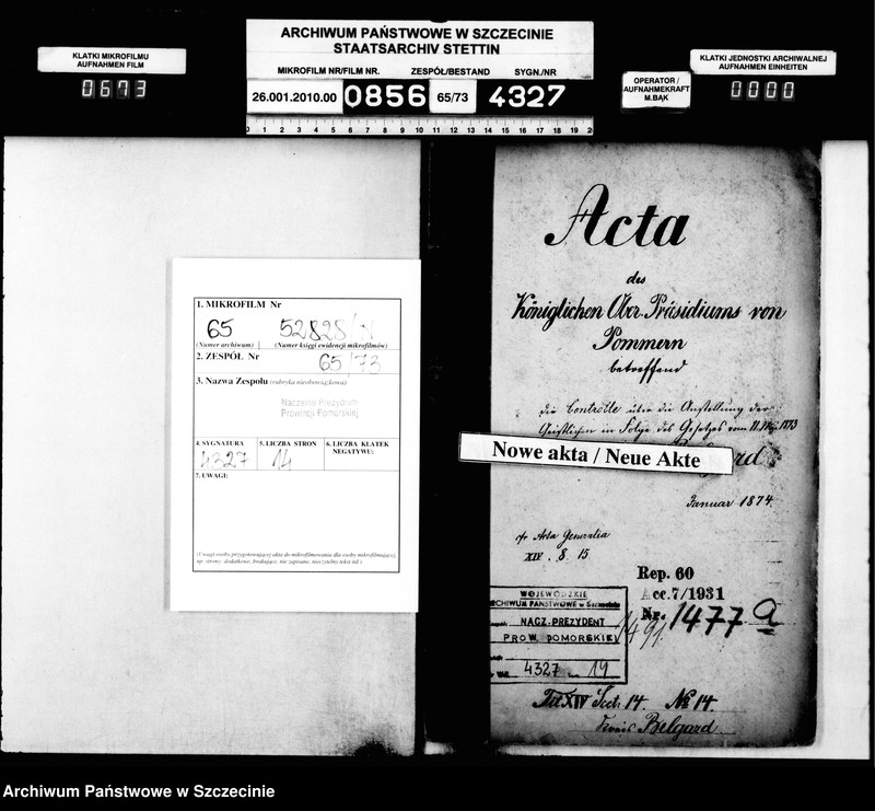 image.from.unit.number "Kontrolle über die Anstellung der Geistlichen in Folge des Gesetzes vom 11. Mai 1873 im Kreise Belgard"