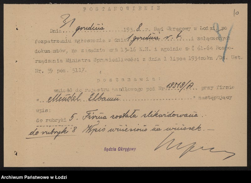 Obraz 12 z jednostki "Mendel Elbaum- drobny handel mąką, Pabianice"