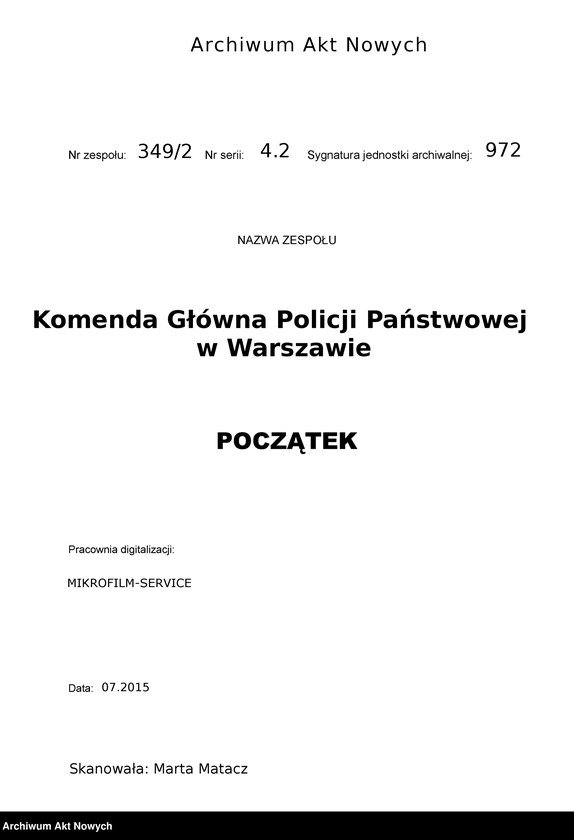 image.from.unit.number "Przydziały nowomianowanych posterunkowych Policji Państwowej w województwie poznańskim. Dekrety mianowania, wykaz, korespondencja."