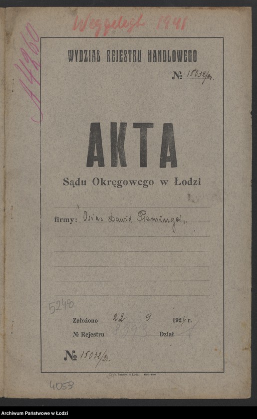 Obraz 2 z jednostki "Osłas Dawid Preminger – sprzedaż komisowa materiałów firmy „H. Teich i s-ka” w Krakowie oraz innych firm"