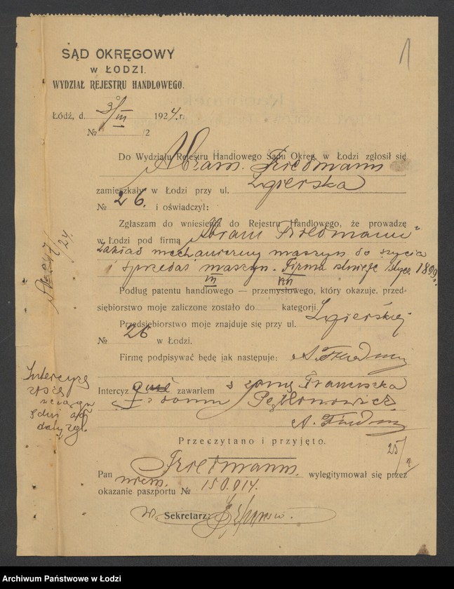 Obraz 3 z jednostki "Abram Friedman- sprzedaż maszyn do szycia"