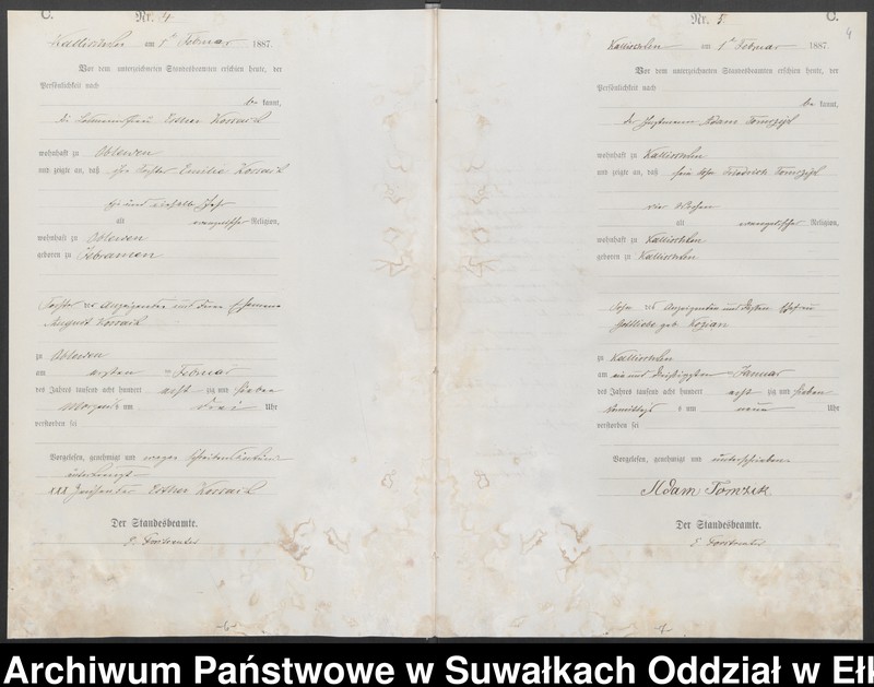 image.from.unit.number "Sterbe-Haupt-Register des Königlichen Preussischen Standes-Amtes Kallischken Kreis Johannisburg"