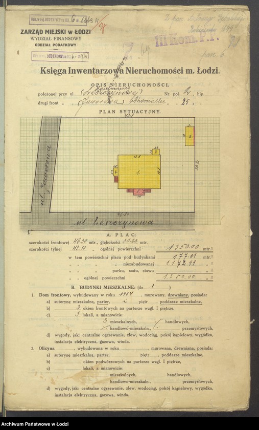 image.from.unit.number "Księga inwentarzowa nieruchomości m. Łodzi ul. Leszczynowa"