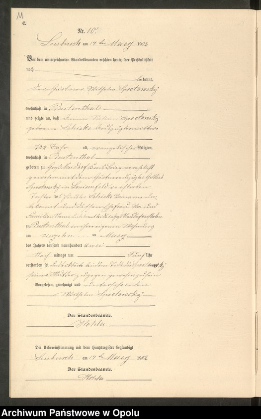 image.from.unit.number "Sterbe-Neben-Register Standes-Amt Leubusch 1902"