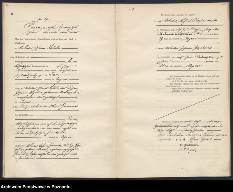 Obraz 19 z jednostki "Księga miejscowa małżeństw"