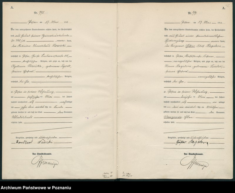 Obraz 20 z jednostki "Księga miejscowa urodzeń tom III [Rejestr główny urodzeń]"