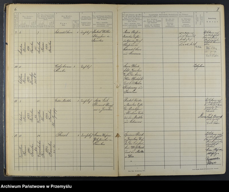 image.from.unit.number "Geburtsbuch des Isr.[aelitischen] Matriken-Bezirkes Jaroslau 1893"