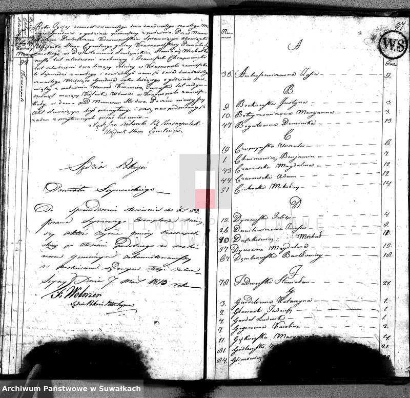 image.from.unit.number "Akta Cywilne Umarłych Gminy Krasnopolskiey. Od Roku 1812 1-go Stycznia. Sporządzone."
