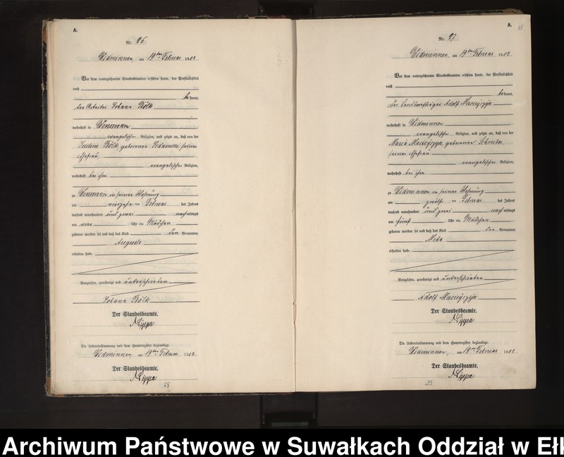 image.from.unit.number "Geburts-Neben-Register des Preussischen Standes-Amtes Widminnen Kreis Loetzen"