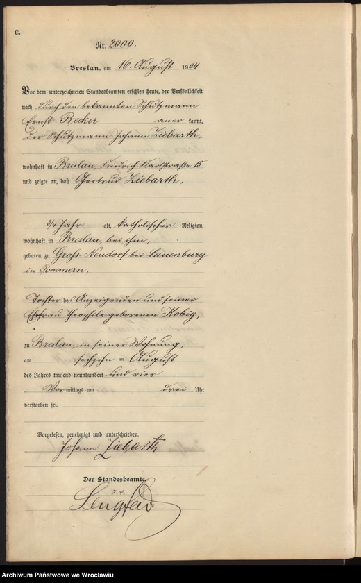 image.from.unit.number "Sterbe-Neben-Register Breslau I 1904 Band 6"