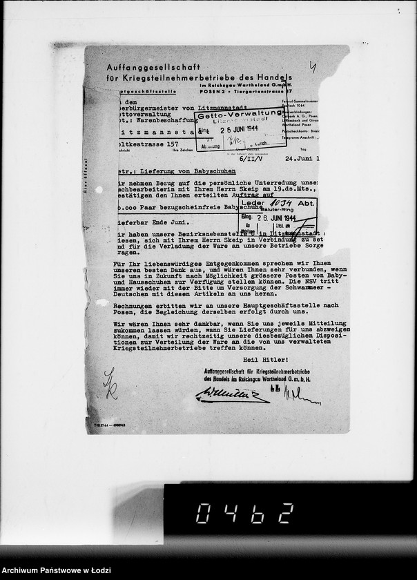 Obraz 8 z jednostki "Sammelschriftwechsel der Firmen A-G [Korespondencja z firmami w sprawach ofert i dostarczenia różnych towarów do Getta]"