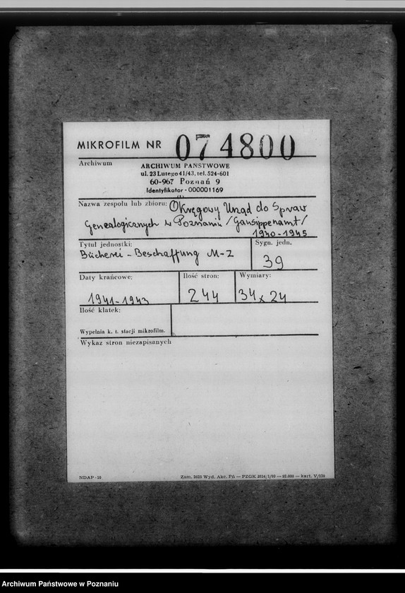 Obraz 2 z jednostki "Bücherei-Beschaffung, M - Z"