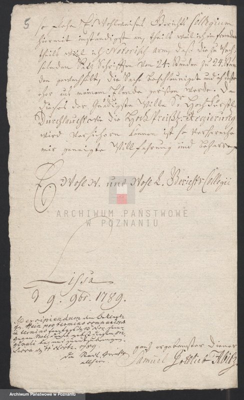 Obraz 7 z jednostki "Acta judicialia in Schuldsachen Samuel Gottlieb Abitz entgegen Beniamin Gottlob Hein eine Anforderung von 2200 fl. Kapital anbetreffend verhandelt vor denen löbl. Stadtgerichten Lissa; język niemiecki"