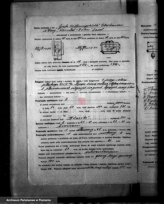 Obraz 12 z jednostki "Młyn parowy w Jasieniu pow. kościański własność O. Starke nadzór nad kotłami parowymi"