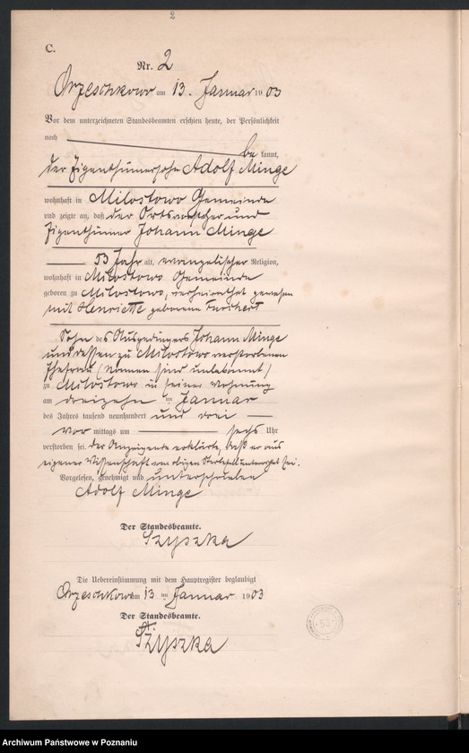 Obraz 5 z jednostki "Sterbe-Neben-Register"