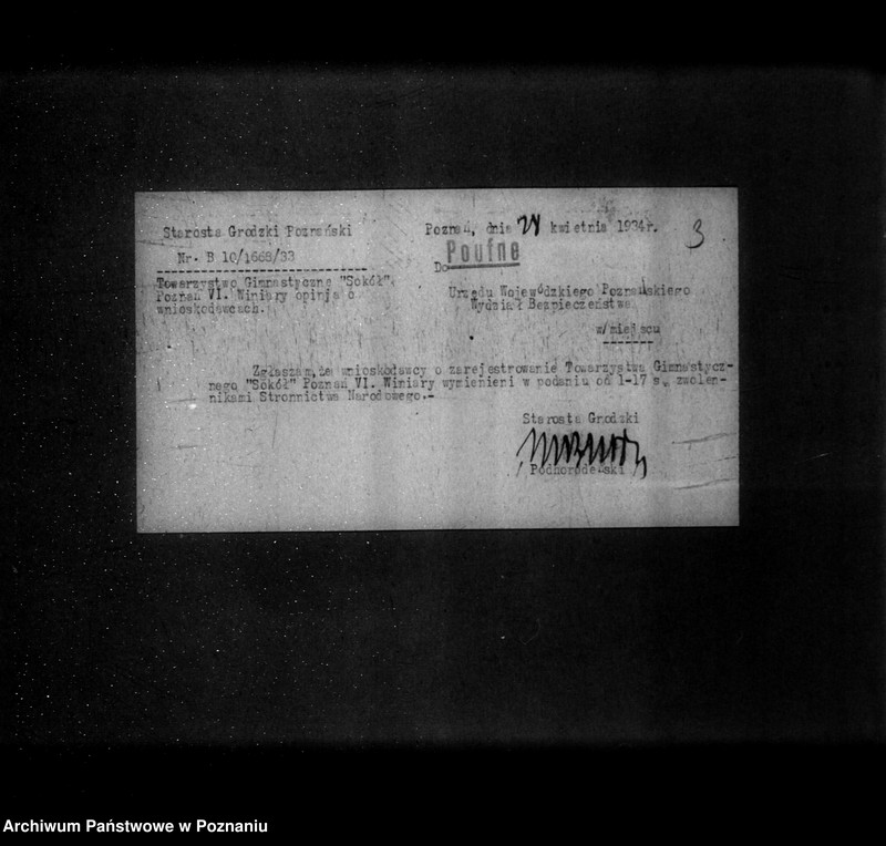 Obraz 7 z jednostki "/Towarzystwo Gimnastyczne Sokół w Poznaniu Winiary - rejestracja/"