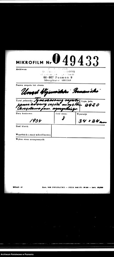 Obraz 2 z jednostki "Tymczasowy rejestr pomiarowy części majątku Chrząstowo powiatu wyrzyskiego"