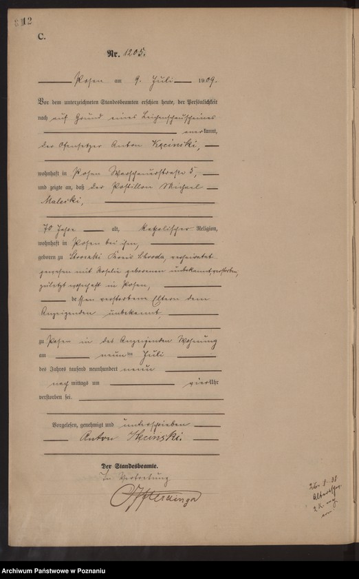 Obraz 14 z jednostki "Księga miejscowa zgonów tom III [Rejestr główny zgonów]"