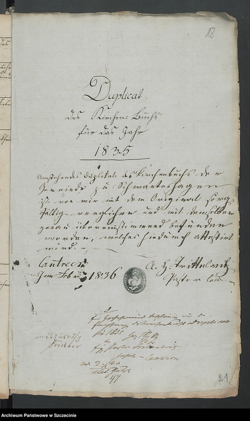 image.from.unit.number "Die Duplicate der Kirchenbücher: Kantreck, Schwanteschagen, Siegelkow, Glashütte, Bewerdick, Dischenhagen, Lüttmannshagen, Hammer, Honigkaten"