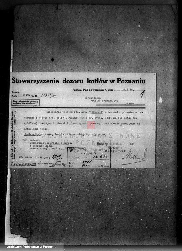 Obraz 5 z jednostki "Firma "Akwawit" Towarzystwo Akcyjne W Poznaniu nr woj. 2219"