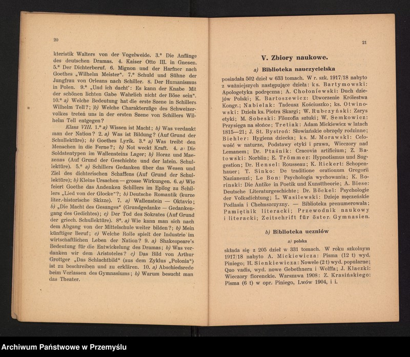 image.from.unit.number "II Sprawozdanie Dyrekcji C.k. Gimnazjum w Kamionce Strumiłowej za rok szkolny 1917/18"