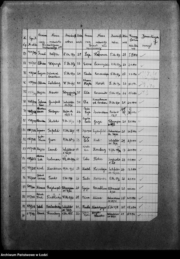 Obraz 10 z jednostki "[Imienne wykazy zaślubionych lub zaręczonych par]"