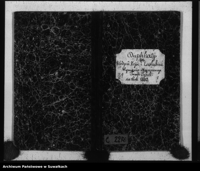 image.from.unit.number "Duplikat Akt Urodzoeń, Zejść i Zaślubień Wyznania Mojżeszowego Parafii Puńsk za Rok 1863"
