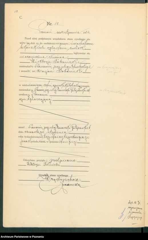 Obraz 20 z jednostki "Księga miejscowa zgonów tom I [Rejestr główny zgonów]"