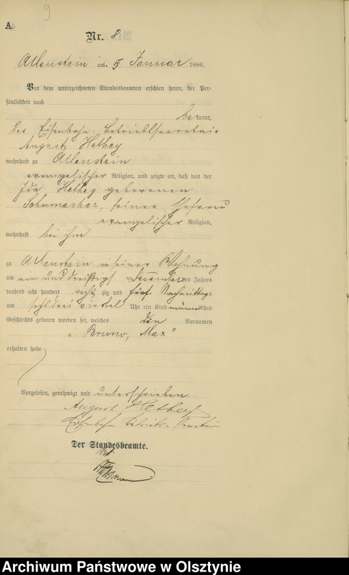 image.from.unit.number "Geburts-Haupt-Register Tom I,Nr 1 - 300"