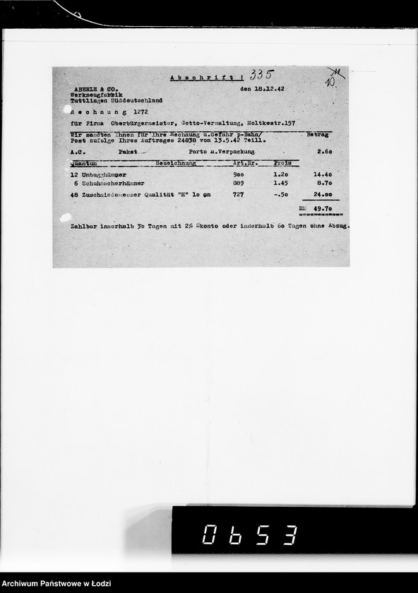 Obraz 14 z jednostki "I a Kauf-Aufträge. A-J. [Przybory szewskie i techniczne]"