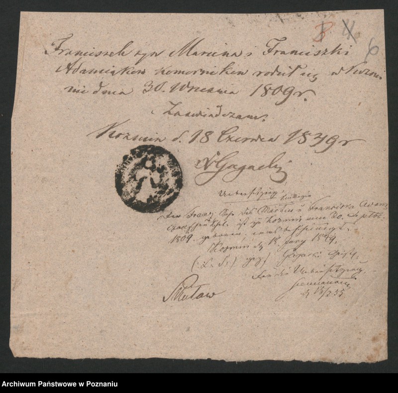 Obraz 8 z jednostki "A. betr. Personalia der polnischen Überläufer Franz und Sofia Adamczak /al. Gościniak, Adamiak/"