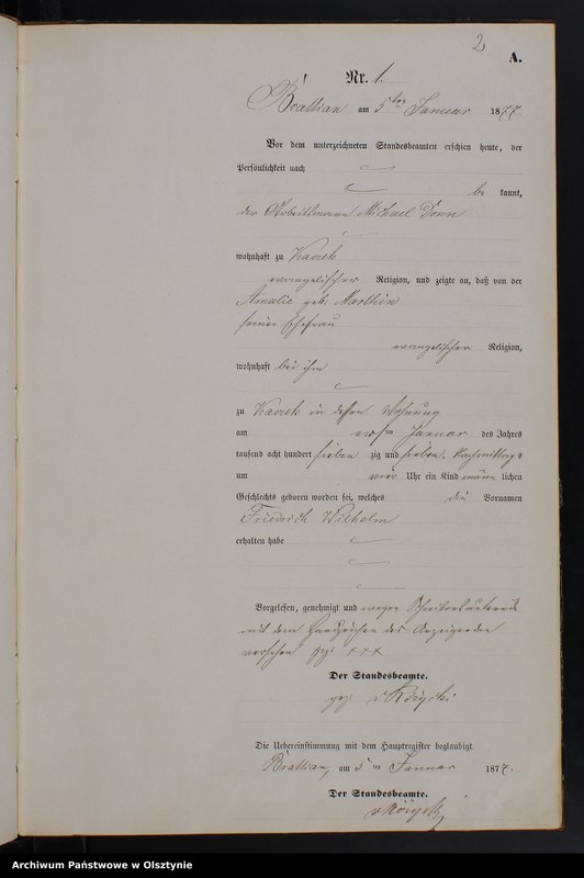 Obraz z jednostki "Geburts-Neben-Register Nr 1 - 78"
