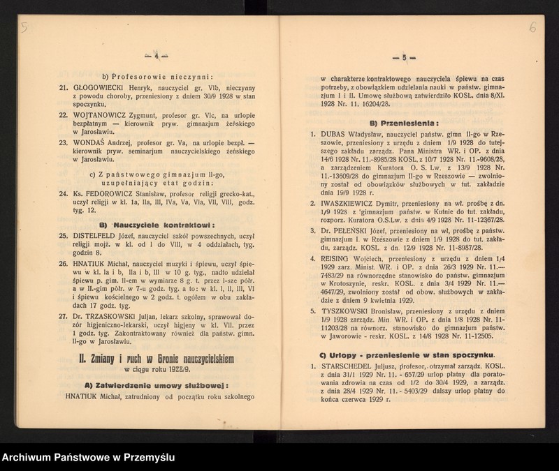 image.from.unit.number "Sprawozdanie Dyrekcji Państw[owego] Gimnazjum I w Jarosławiu za rok szkolny 1928/9"