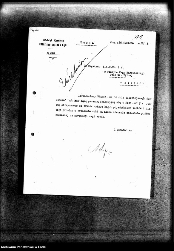 Obraz 18 z jednostki "Korespondencja Sekcji Zaprowiantowania Miasta"