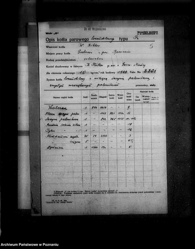 Obraz 9 z jednostki "Gospodarstwo rolne w Gostkowie powiat rawicki własność W. Bittera nr woj. kotła 6233"