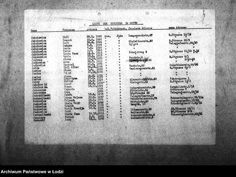 Obraz 7 z jednostki "[Alfabetyczny spis mieszkańców getta. Litera J]"