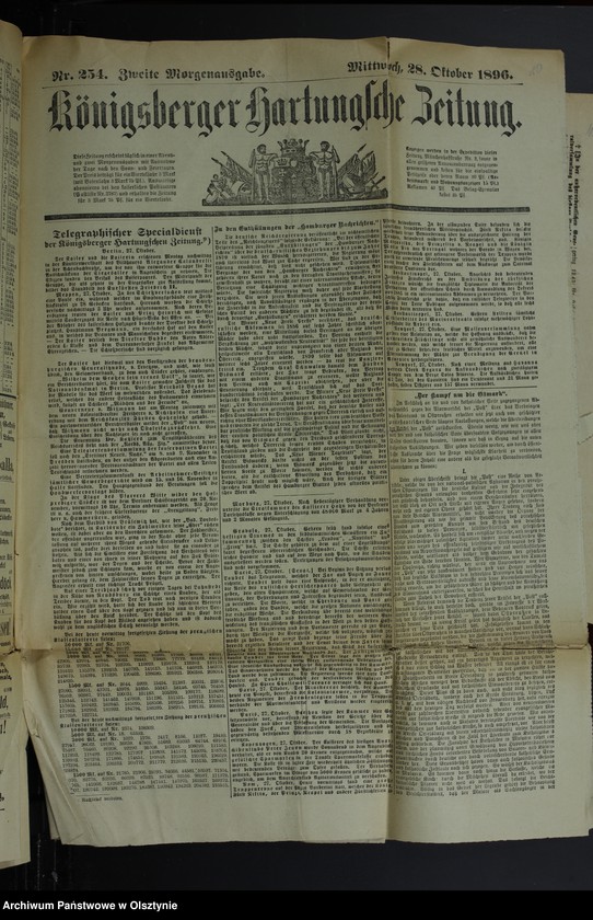 image.from.unit.number "Katholicismus und Polonismus / Nachrichten, Anweisungen, Berichte, 4 Exemplare der "Königsberger Hartungsche Zeitung" von 1896 Jahr und 1 Exemplar der "Osteroder Zeitung" von 1901"