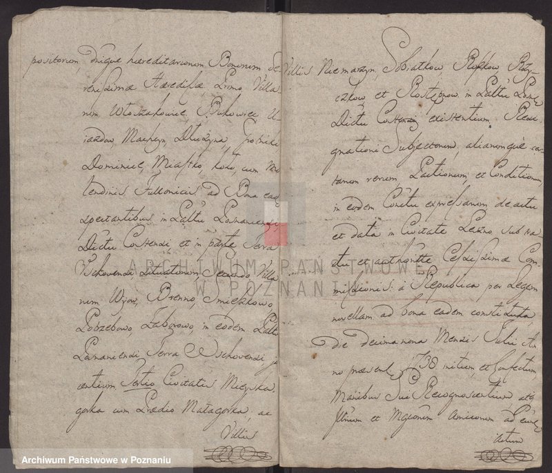 Obraz 6 z jednostki "Rafał Leszczyński, wojewoda łęczycki, starosta generalny Wielkopolski, starosta odolanowski nadaje Kasprowi Gotfrydowi Ditrychowi mieszczaninowi leszczyńskiemu określone bliżej grunta i plac"