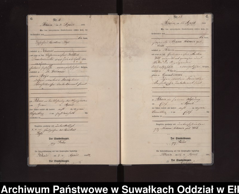 image.from.unit.number "Sterbe-Neben-Register des Preussischen Standes-Amtes Rhein Kreis Loetzen"