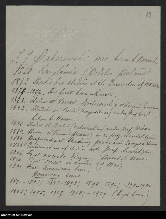 image.from.unit.number "Artykuły słowników biograficznych i encyklopedii. Korespondencja dla ustalenia danych biograficznych I. J. Paderewskiego"