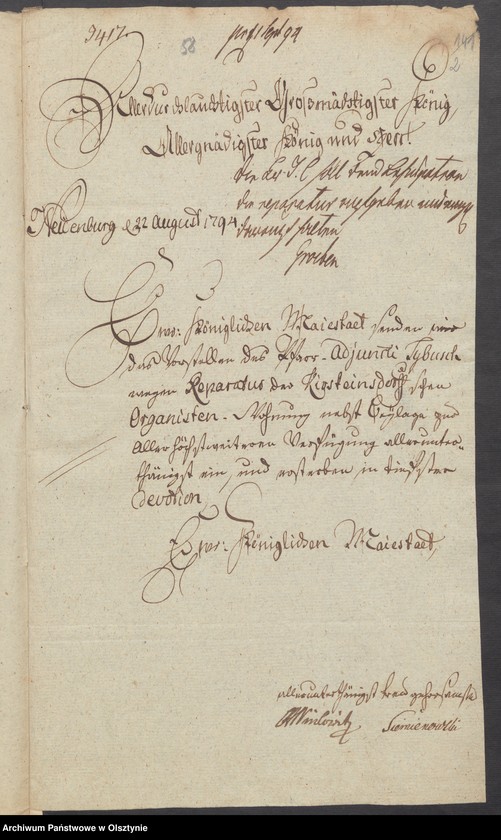 image.from.unit.number "Die Reparatur der Kirschsteindorfschen [Kiersztanowo] Organisten Wohnung"